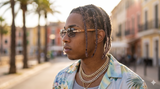 Iced Out Rimless Rectangle buff Shades