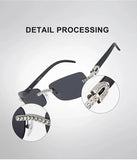 Iced Out Rimless Rectangle buff Shades