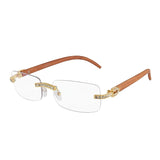 Iced Out Rimless Rectangle buff Shades