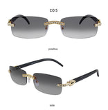 Iced Out Rimless Rectangle buff Shades