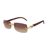 Iced Out Rimless Rectangle buff Shades