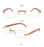 Iced Out Rimless Rectangle buff Shades
