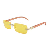 Iced Out Rimless Rectangle buff Shades