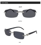 Iced Out Rimless Rectangle buff Shades