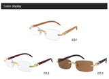 Iced Out Rimless Rectangle buff Shades