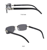 Iced Out Rimless Rectangle buff Shades