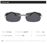 Iced Out Rimless Rectangle buff Shades