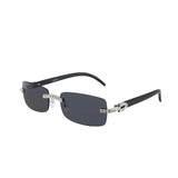 Iced Out Rimless Rectangle buff Shades
