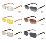 Iced Out Rimless Rectangle buff Shades