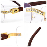 Iced Out Rimless Rectangle buff Shades
