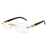 Iced Out Rimless Rectangle buff Shades