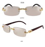 Iced Out Rimless Rectangle buff Shades