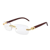Iced Out Rimless Rectangle buff Shades